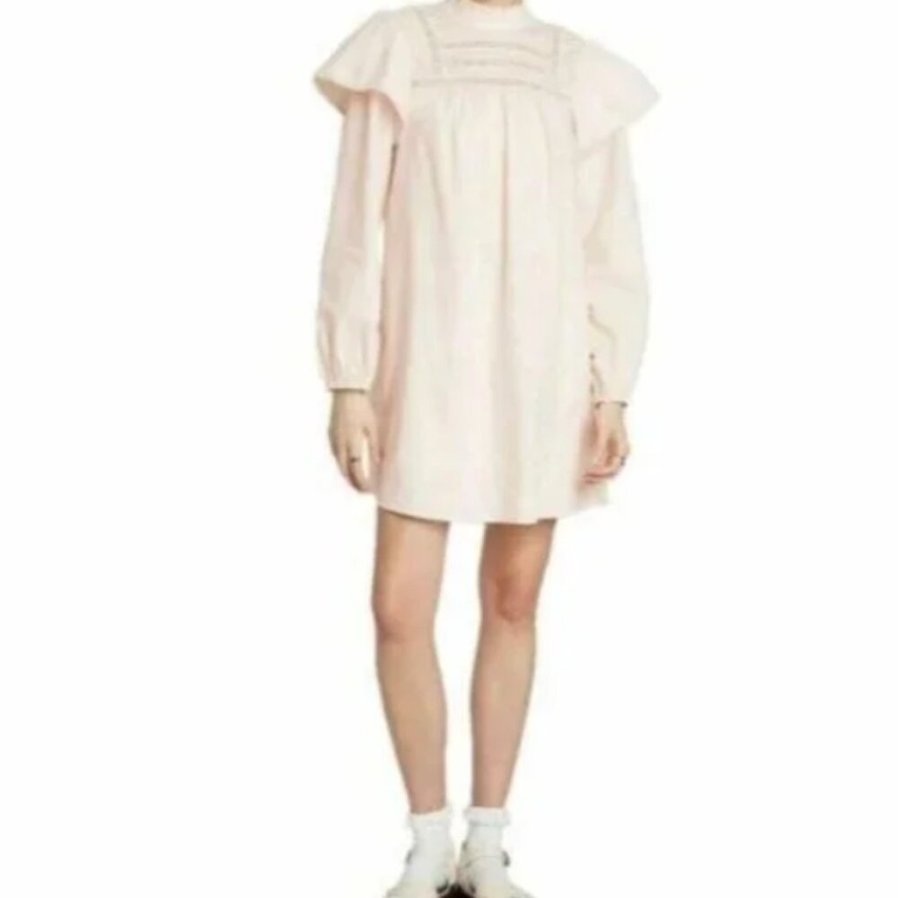 Wild Fable NWT Dusty Peach Long Sleeve High Neck Poplin Prairie Dress  XXL‎